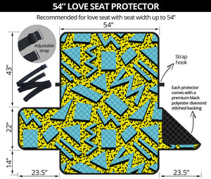 Retro Funky Pattern Print Loveseat Protector