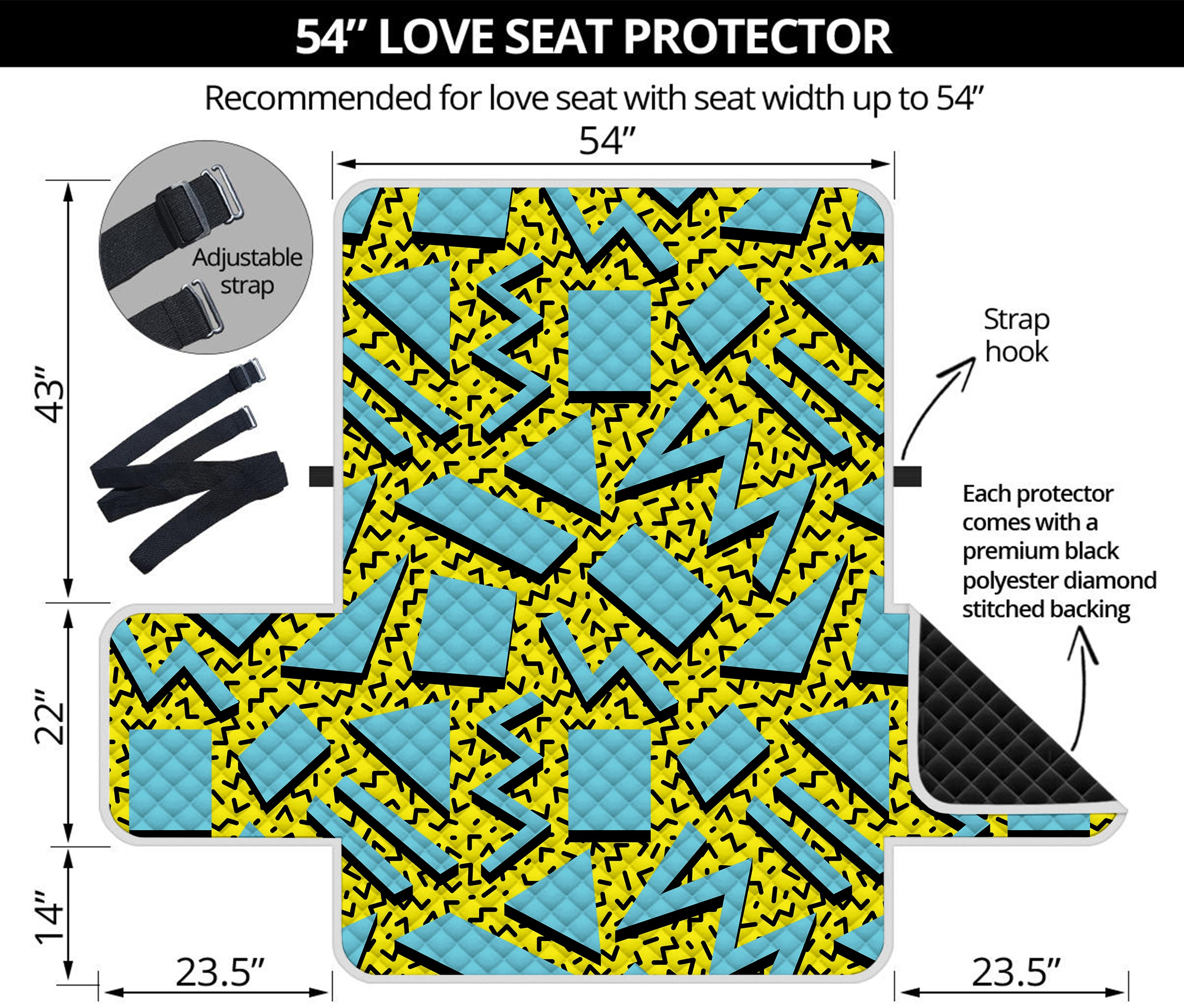 Retro Funky Pattern Print Loveseat Protector