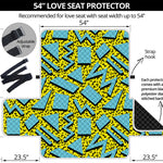 Retro Funky Pattern Print Loveseat Protector