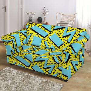 Retro Funky Pattern Print Loveseat Slipcover