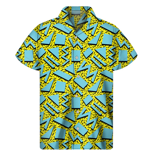 Retro Funky Pattern Print Men's Short Sleeve Shirt
