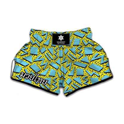 Retro Funky Pattern Print Muay Thai Boxing Shorts