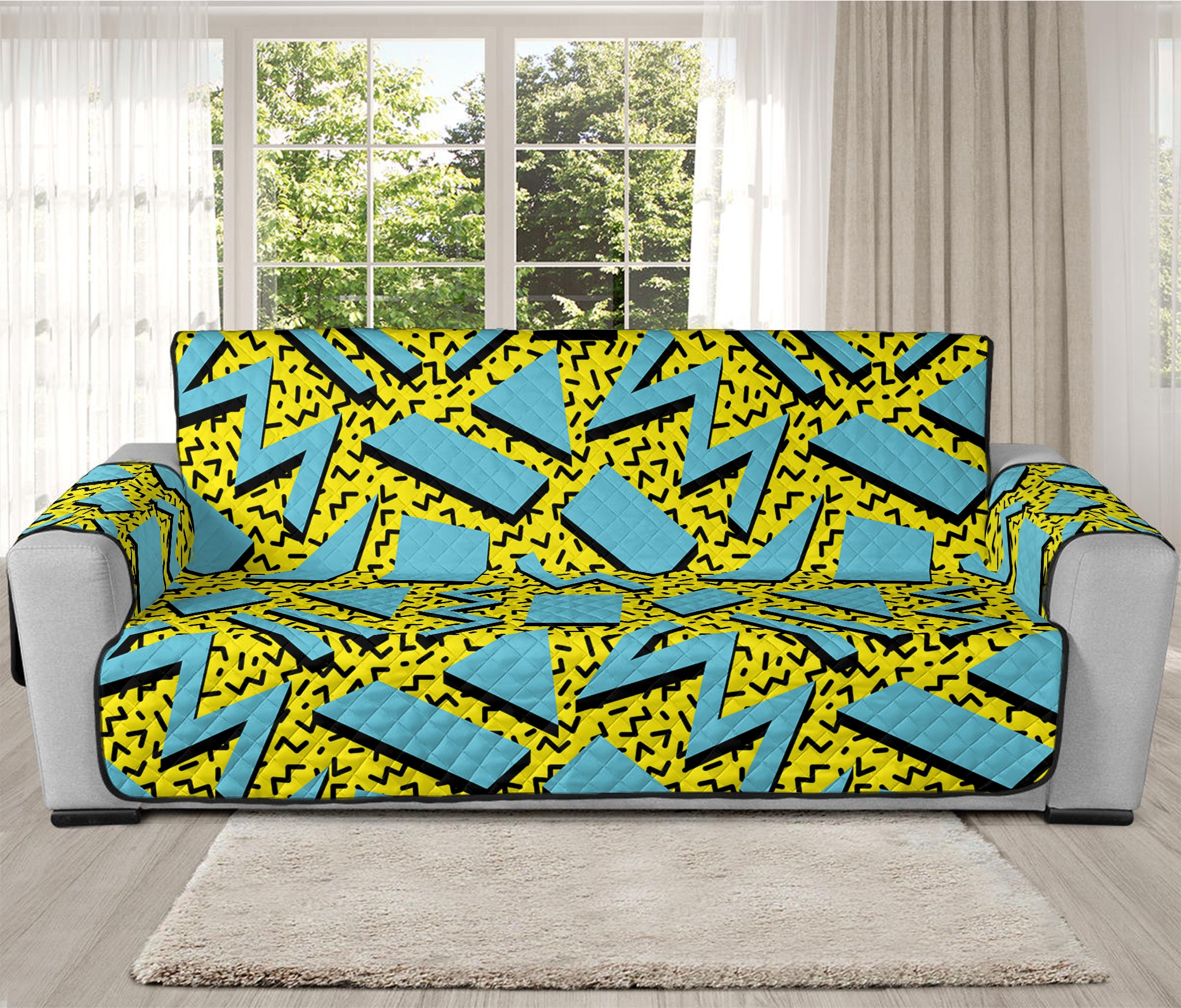 Retro Funky Pattern Print Oversized Sofa Protector