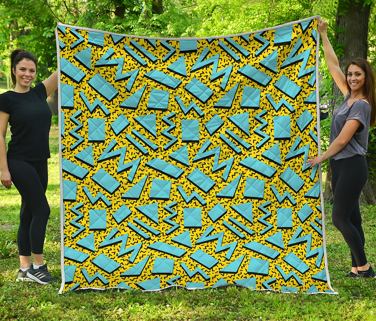 Retro Funky Pattern Print Quilt