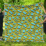 Retro Funky Pattern Print Quilt