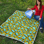 Retro Funky Pattern Print Quilt