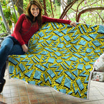 Retro Funky Pattern Print Quilt