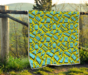 Retro Funky Pattern Print Quilt