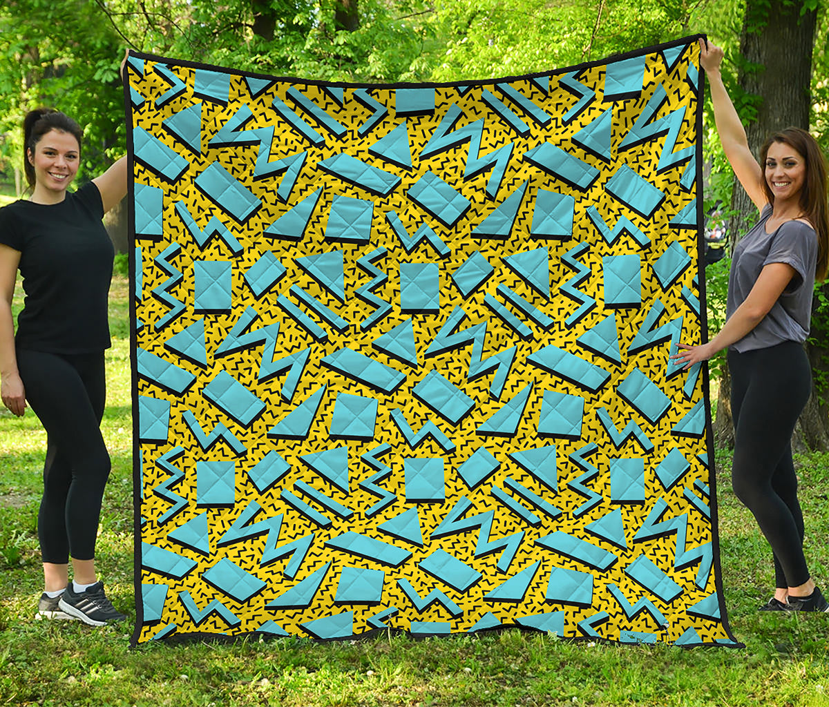 Retro Funky Pattern Print Quilt