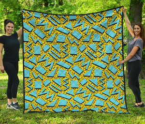 Retro Funky Pattern Print Quilt