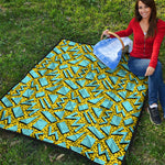 Retro Funky Pattern Print Quilt