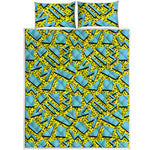 Retro Funky Pattern Print Quilt Bed Set