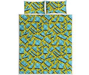 Retro Funky Pattern Print Quilt Bed Set