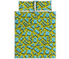 Retro Funky Pattern Print Quilt Bed Set