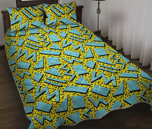 Retro Funky Pattern Print Quilt Bed Set