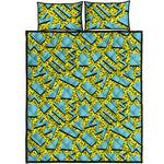 Retro Funky Pattern Print Quilt Bed Set