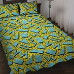 Retro Funky Pattern Print Quilt Bed Set