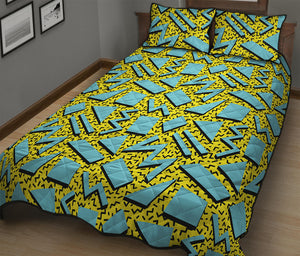 Retro Funky Pattern Print Quilt Bed Set