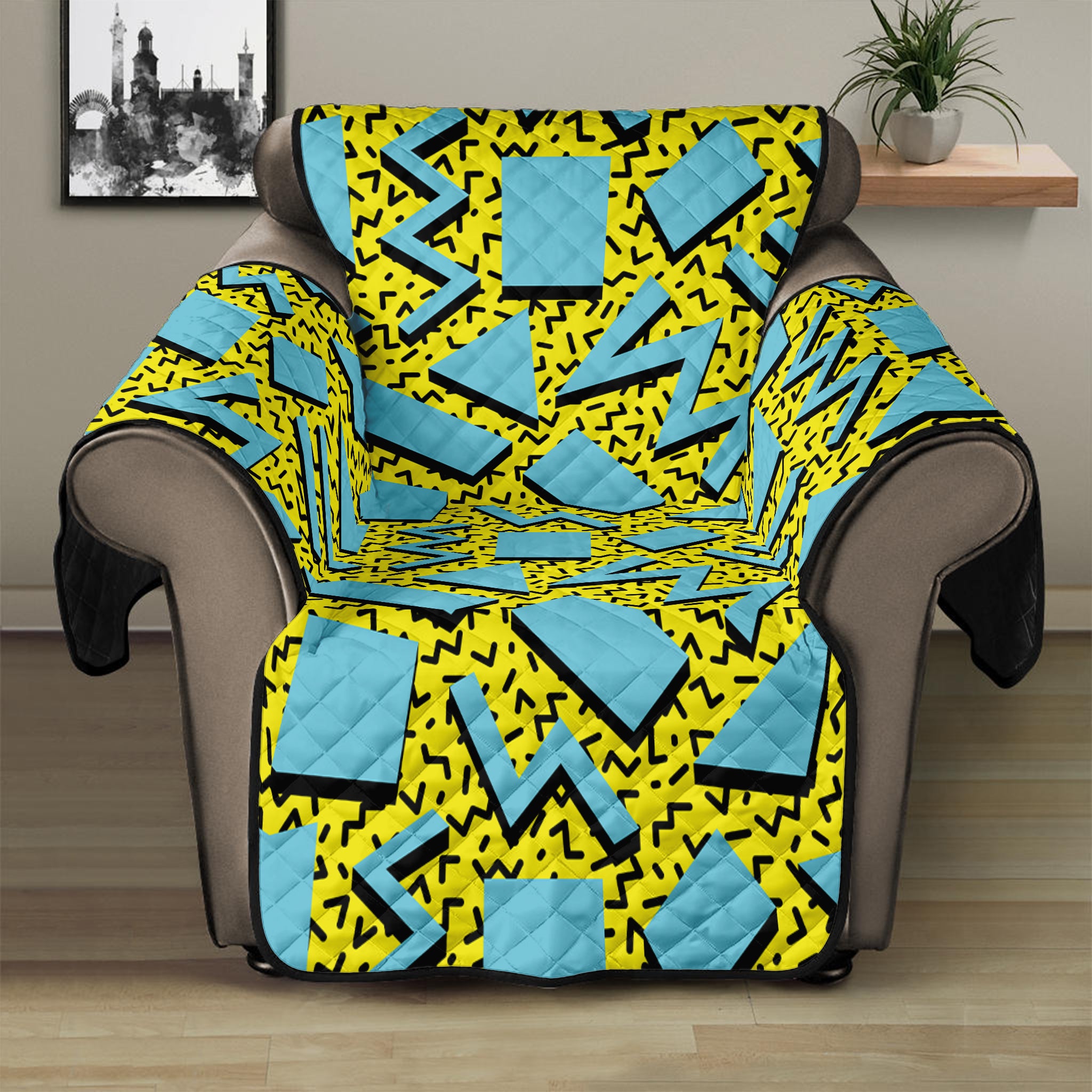 Retro Funky Pattern Print Recliner Protector