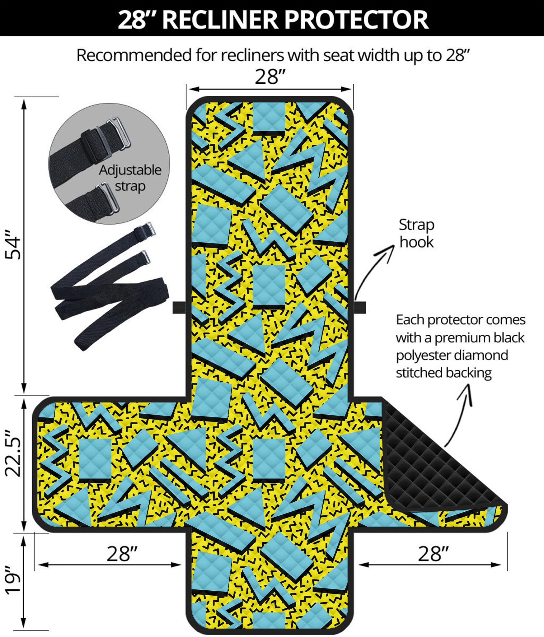 Retro Funky Pattern Print Recliner Protector