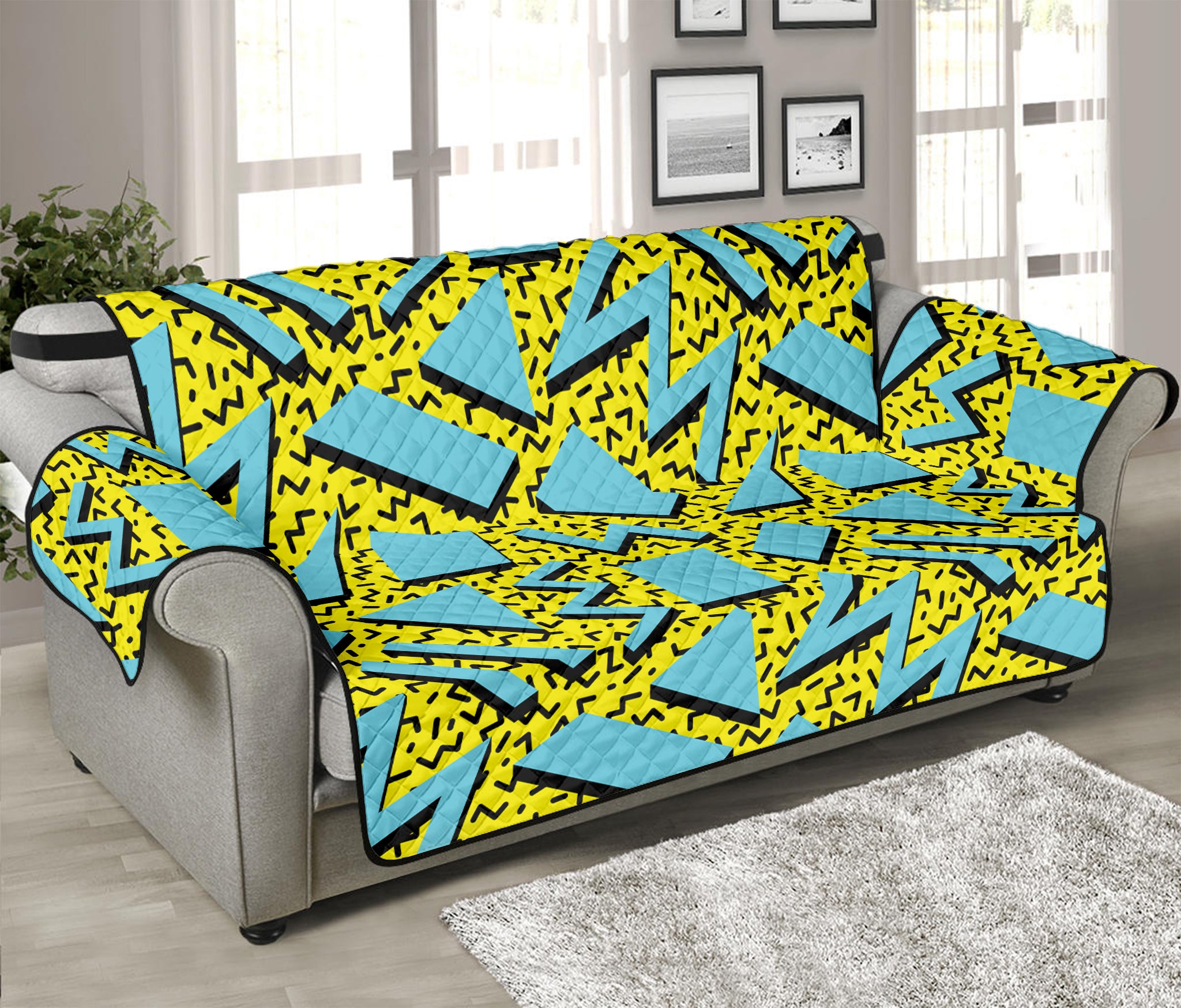 Retro Funky Pattern Print Sofa Protector