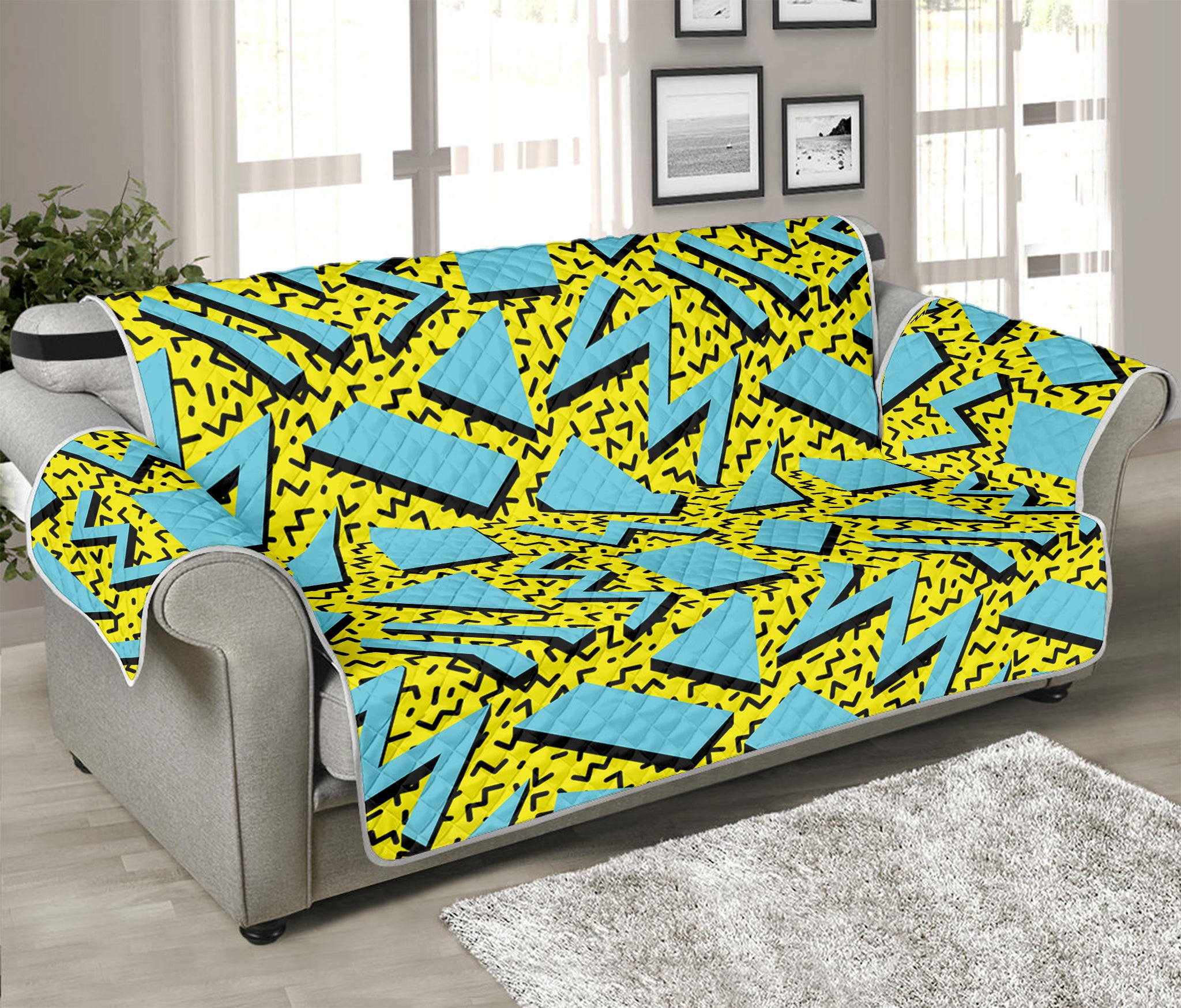 Retro Funky Pattern Print Sofa Protector