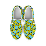 Retro Funky Pattern Print White Slip On Shoes