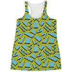 Retro Funky Pattern Print Women's Racerback Tank Top