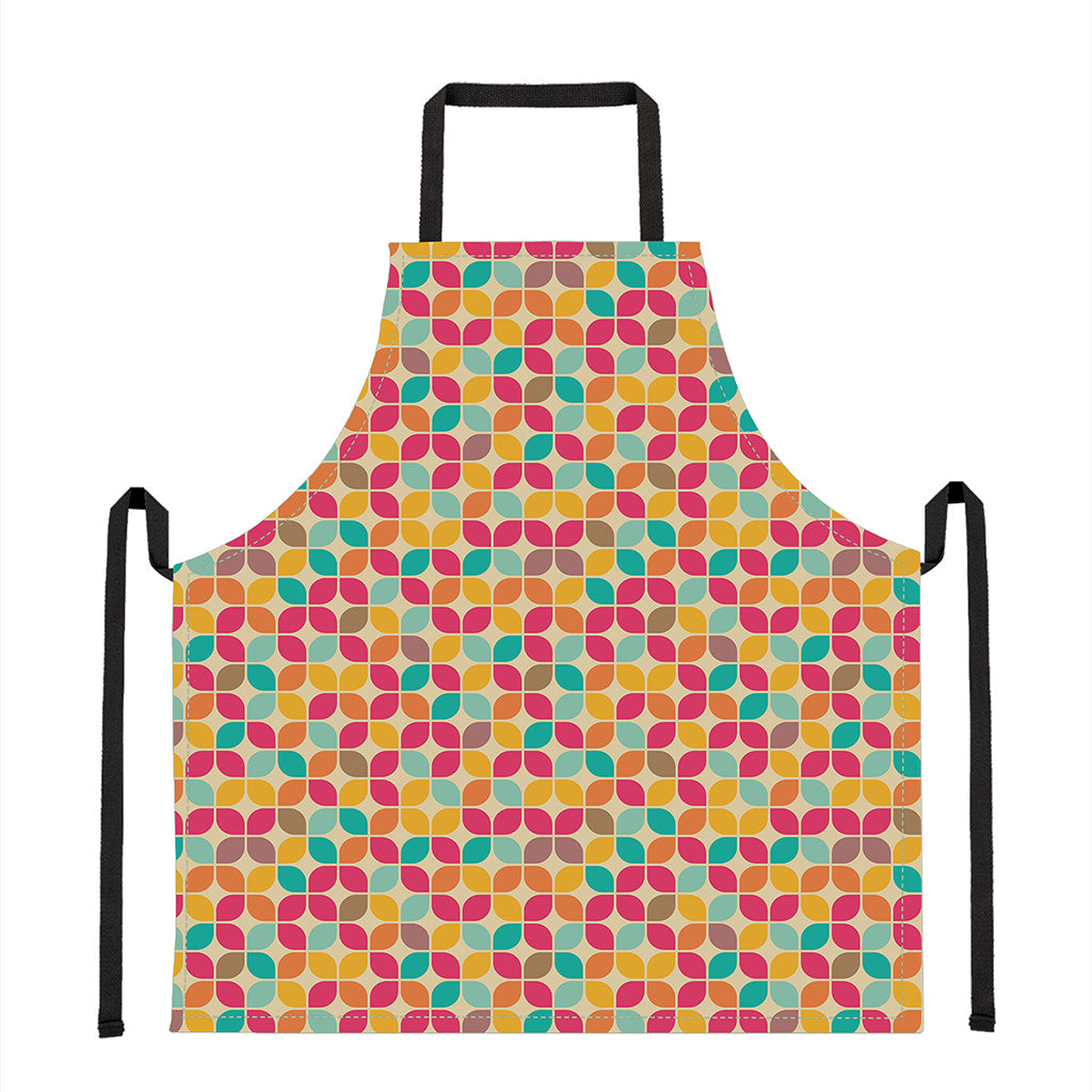 Retro Geometric Rounded Square Print Apron