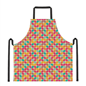 Retro Geometric Rounded Square Print Apron