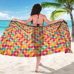 Retro Geometric Rounded Square Print Beach Sarong Wrap