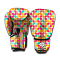 Retro Geometric Rounded Square Print Boxing Gloves