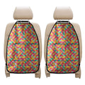 Retro Geometric Rounded Square Print Car Seat Organizers