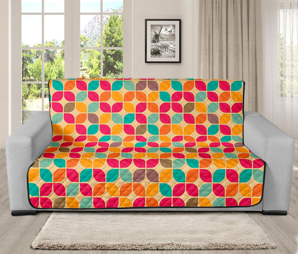 Retro Geometric Rounded Square Print Futon Protector