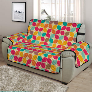 Retro Geometric Rounded Square Print Half Sofa Protector