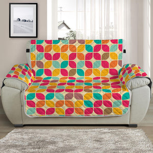 Retro Geometric Rounded Square Print Half Sofa Protector