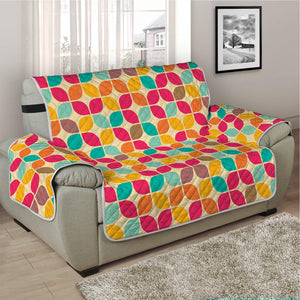 Retro Geometric Rounded Square Print Half Sofa Protector