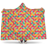Retro Geometric Rounded Square Print Hooded Blanket