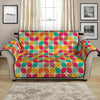 Retro Geometric Rounded Square Print Loveseat Protector