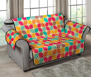 Retro Geometric Rounded Square Print Loveseat Protector