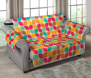 Retro Geometric Rounded Square Print Loveseat Protector