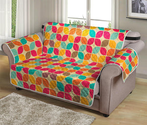 Retro Geometric Rounded Square Print Loveseat Protector