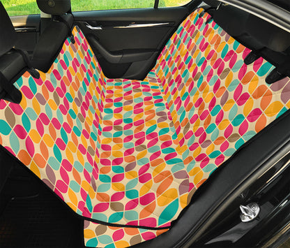 Retro Geometric Rounded Square Print Pet Car Back Seat Cover