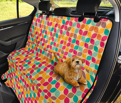 Retro Geometric Rounded Square Print Pet Car Back Seat Cover