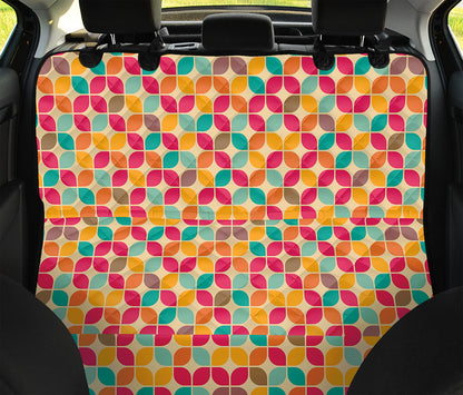 Retro Geometric Rounded Square Print Pet Car Back Seat Cover