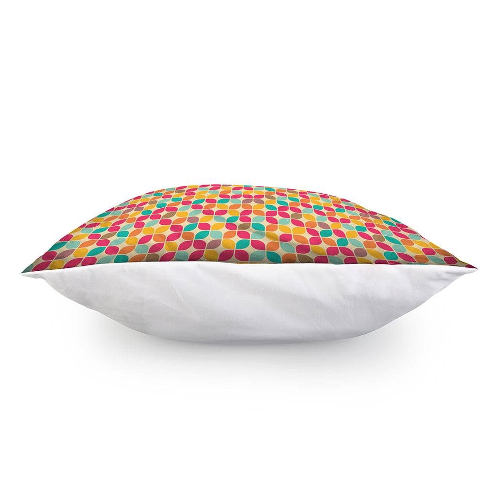 Retro Geometric Rounded Square Print Pillow Cover