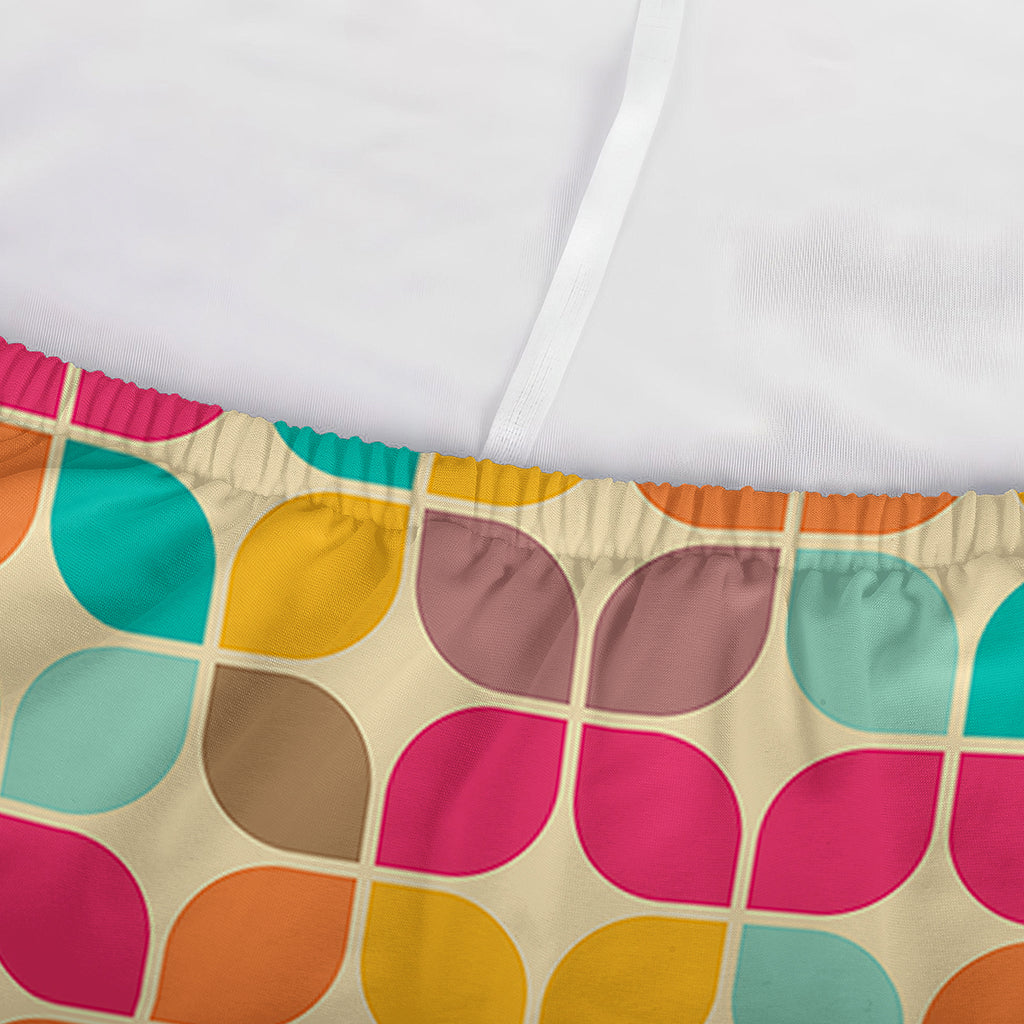 Retro Geometric Rounded Square Print Sofa Cover