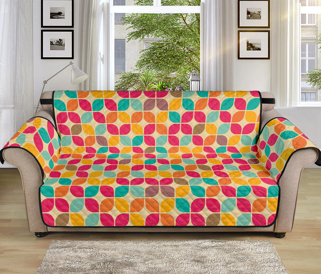 Retro Geometric Rounded Square Print Sofa Protector