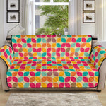 Retro Geometric Rounded Square Print Sofa Protector