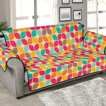 Retro Geometric Rounded Square Print Sofa Protector